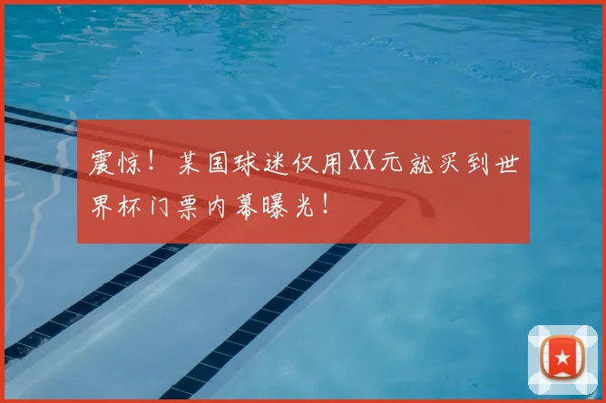 震惊！某国球迷仅用XX元就买到世界杯门票内幕曝光！